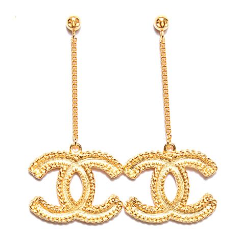 chanel cc earrings gold|are chanel earrings real gold.